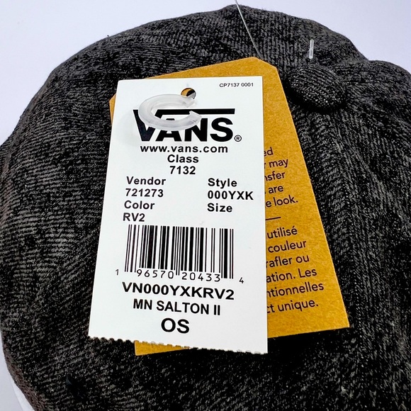 VANS CAP HAT WITH EMBODIED SKATEBOARD LOGO ON THE FRONT, DARK GRAY COLOR,UNISEX - Picture 10 of 10
